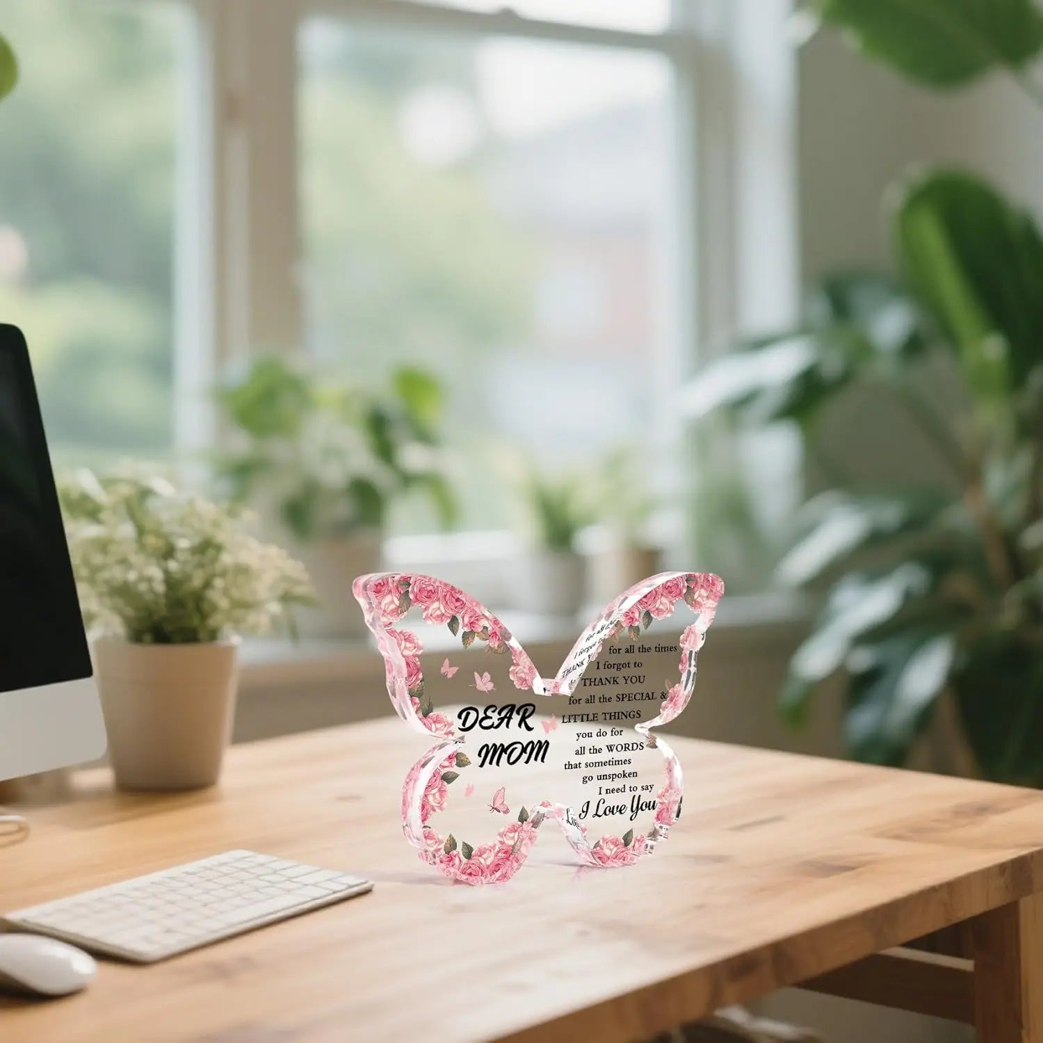 Acryltafel Schmetterling Pink