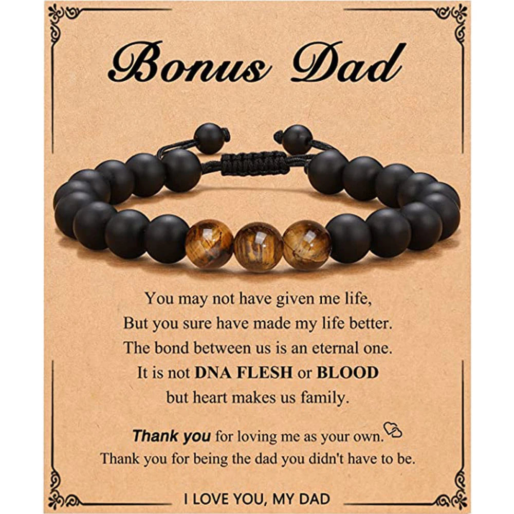 Vatertagsgeschenke für Papa, Geschenke von Tochter, Sohn, Armbänder, Geburtstagsgeschenke für Männer, Papa, Herrenarmband, Naturstein für Ihn, Ehemann