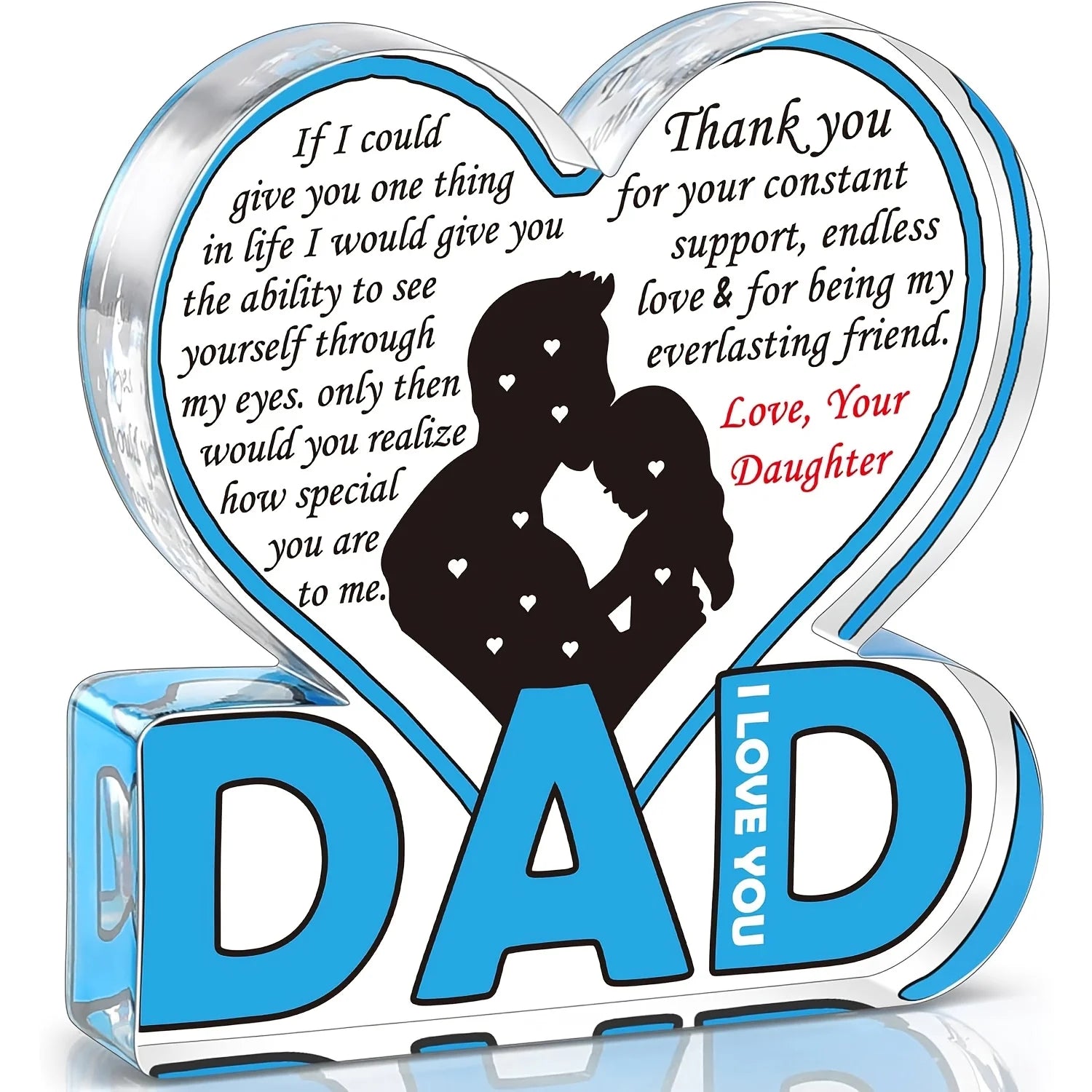 Acryl-Schild für Papa, Geschenke für Papa, Weihnachtsgeschenke von der Tochter, Geschenke für den besten Vater aller Zeiten, Geschenke für Vater und Tochter