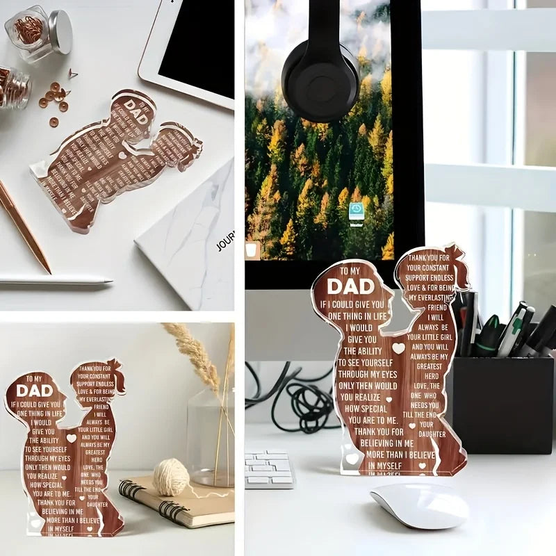 1 Stück einzigartiges Acryl-Tischschild für Papa, zeitgenössischer Stil, Mehrzweck-Schreibtischdekoration, englische Sprache, ideales Geschenk für einen neuen Papa