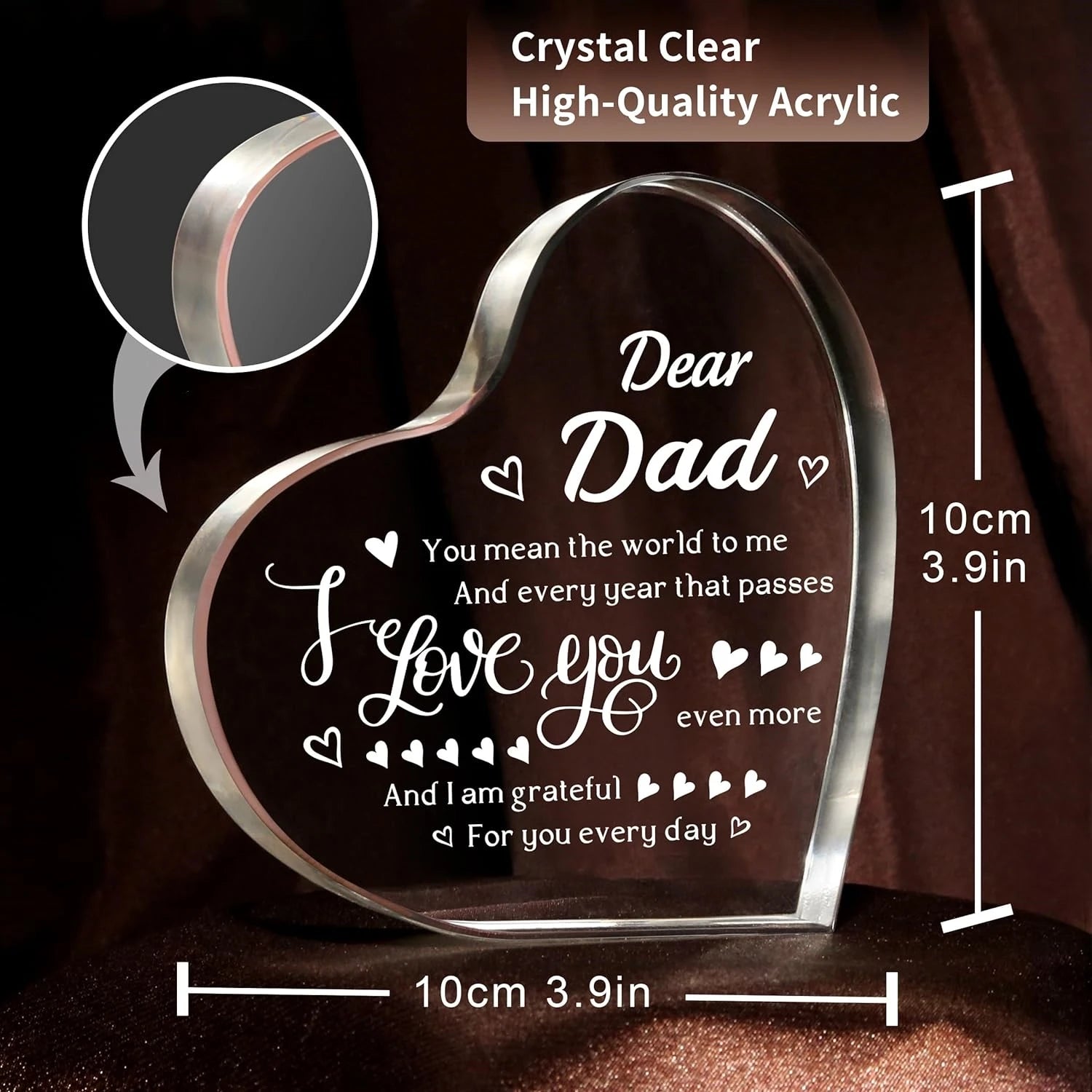 Geschenke für Papa Weihnachten – mit Gravur „I Love You Dad Keepsake“ – Geburtstagsgeschenke für Papa vom Tochter und Sohn, Geschenkideen für den besten Vater aller Zeiten