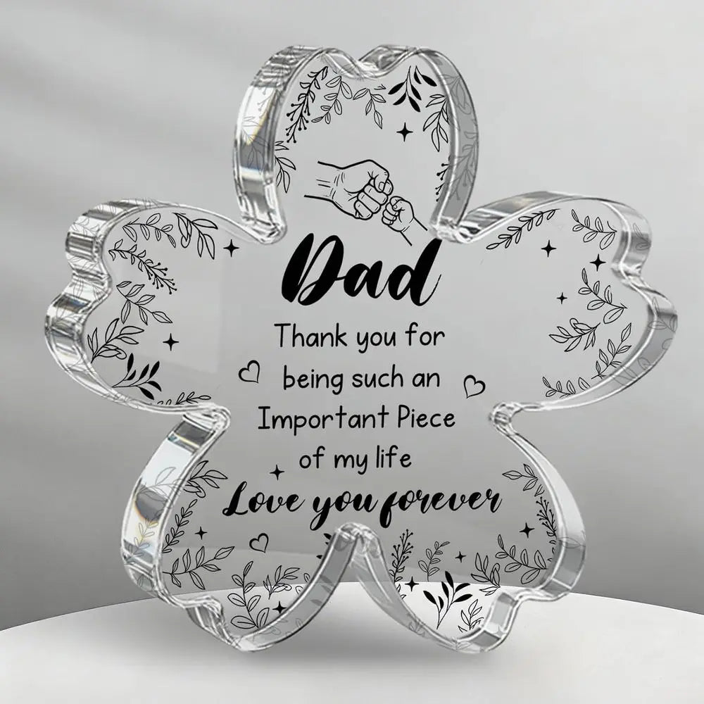 Geschenke für Papa von der Tochter, Acryl-Plakette für Papa, Stiefvater, neuen Vater – Weihnachts- und Geburtstagsdekoration für Zuhause und Büro